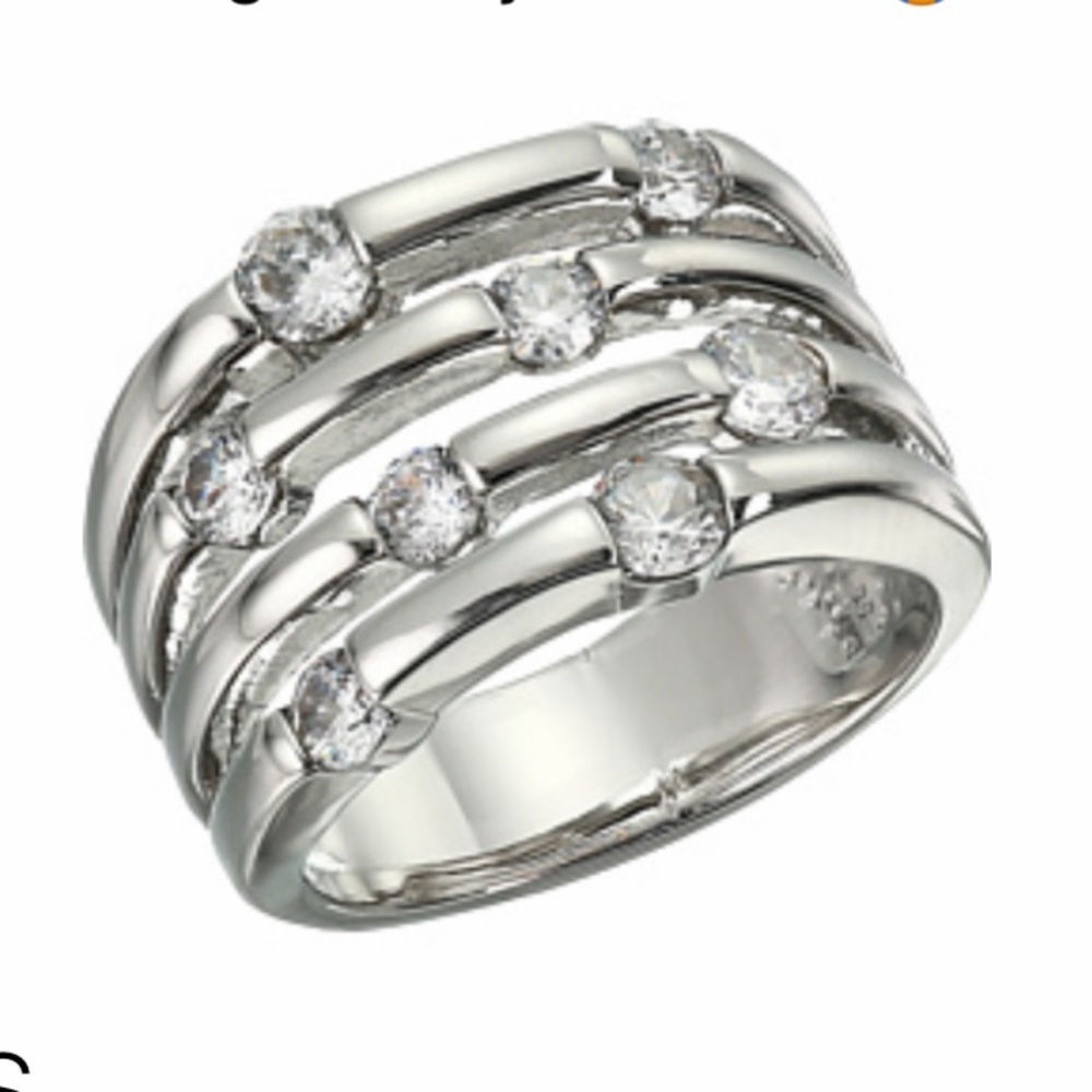 Guess Silver Cubic Zirconia Ring